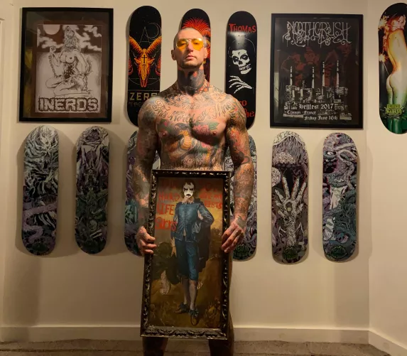 Are you staring at my body or my painting?