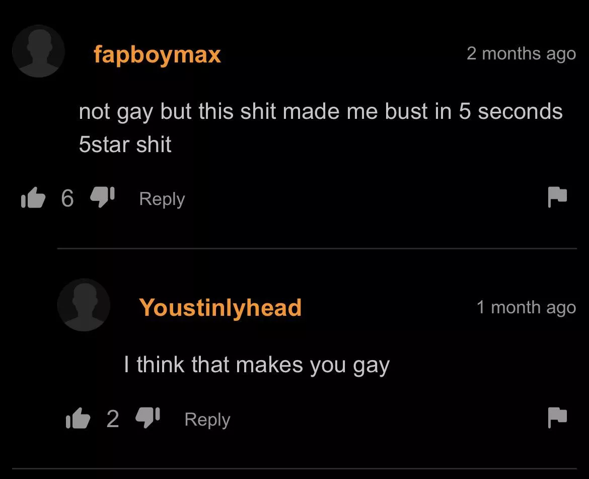 Commented under a video of 2 latin dudes having oral sex