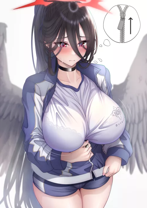 Hasumi's zipper problems [Blue Archive]