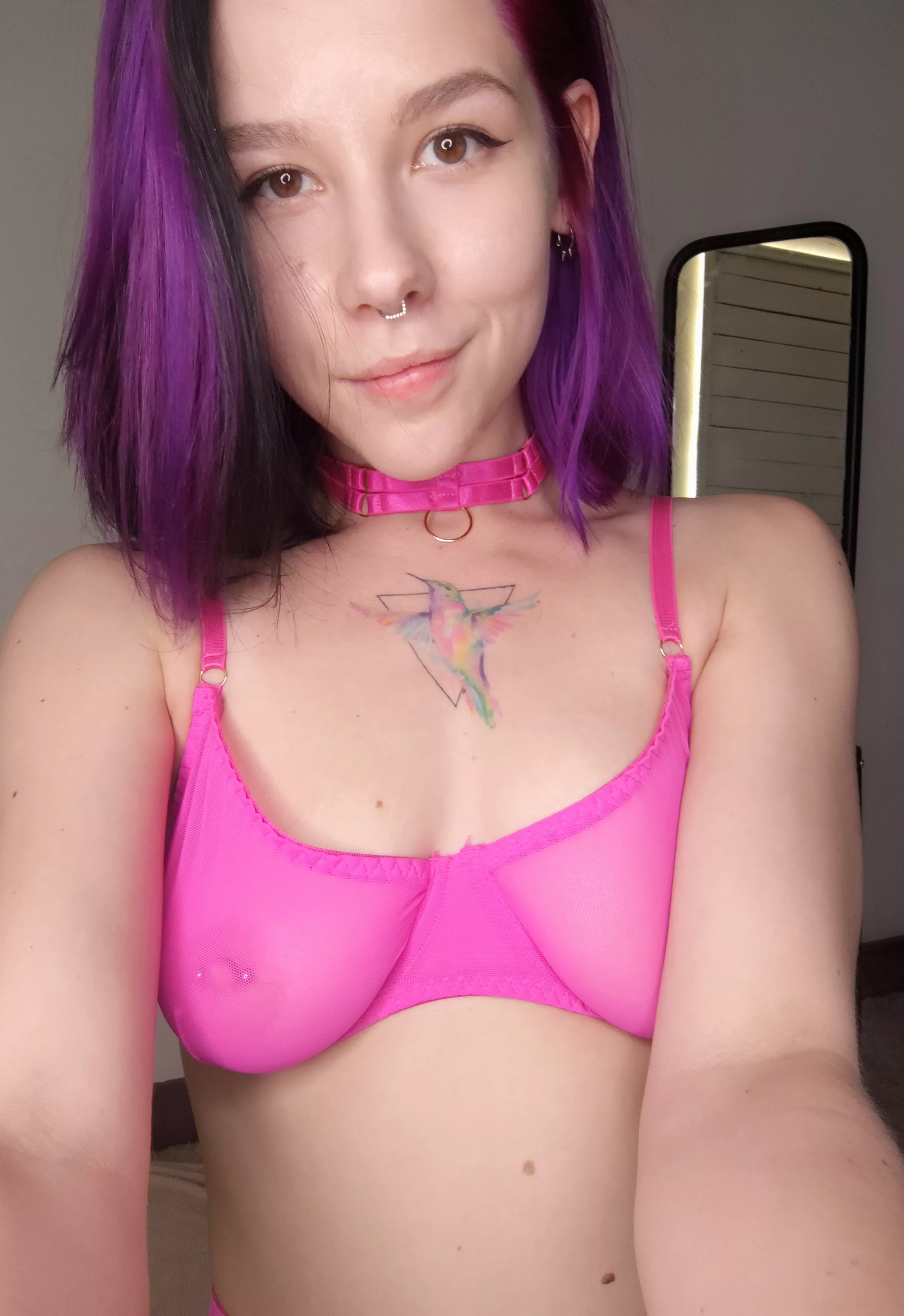 How do you like my pink collar?