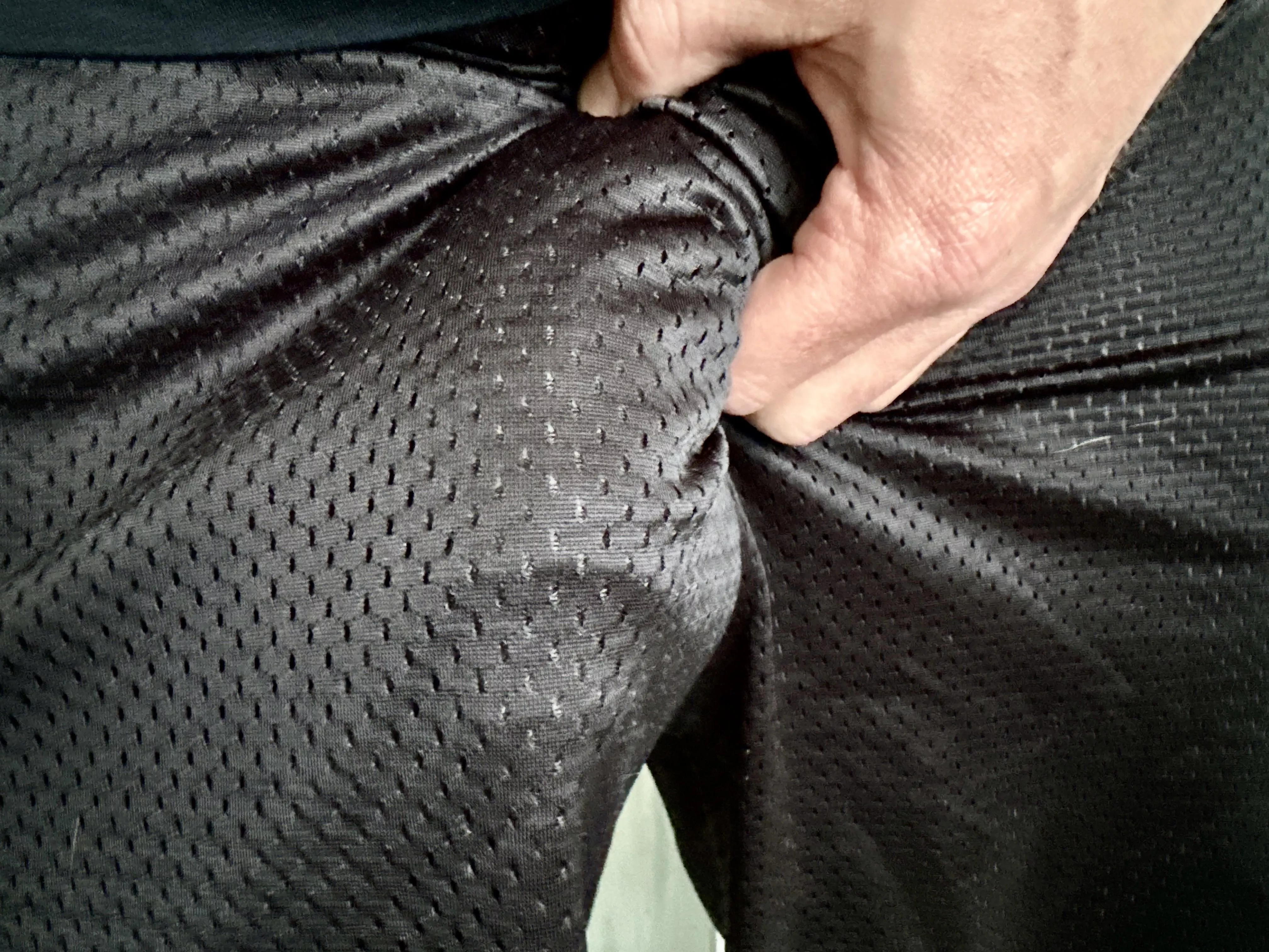 Mesh shorts > Gray sweats