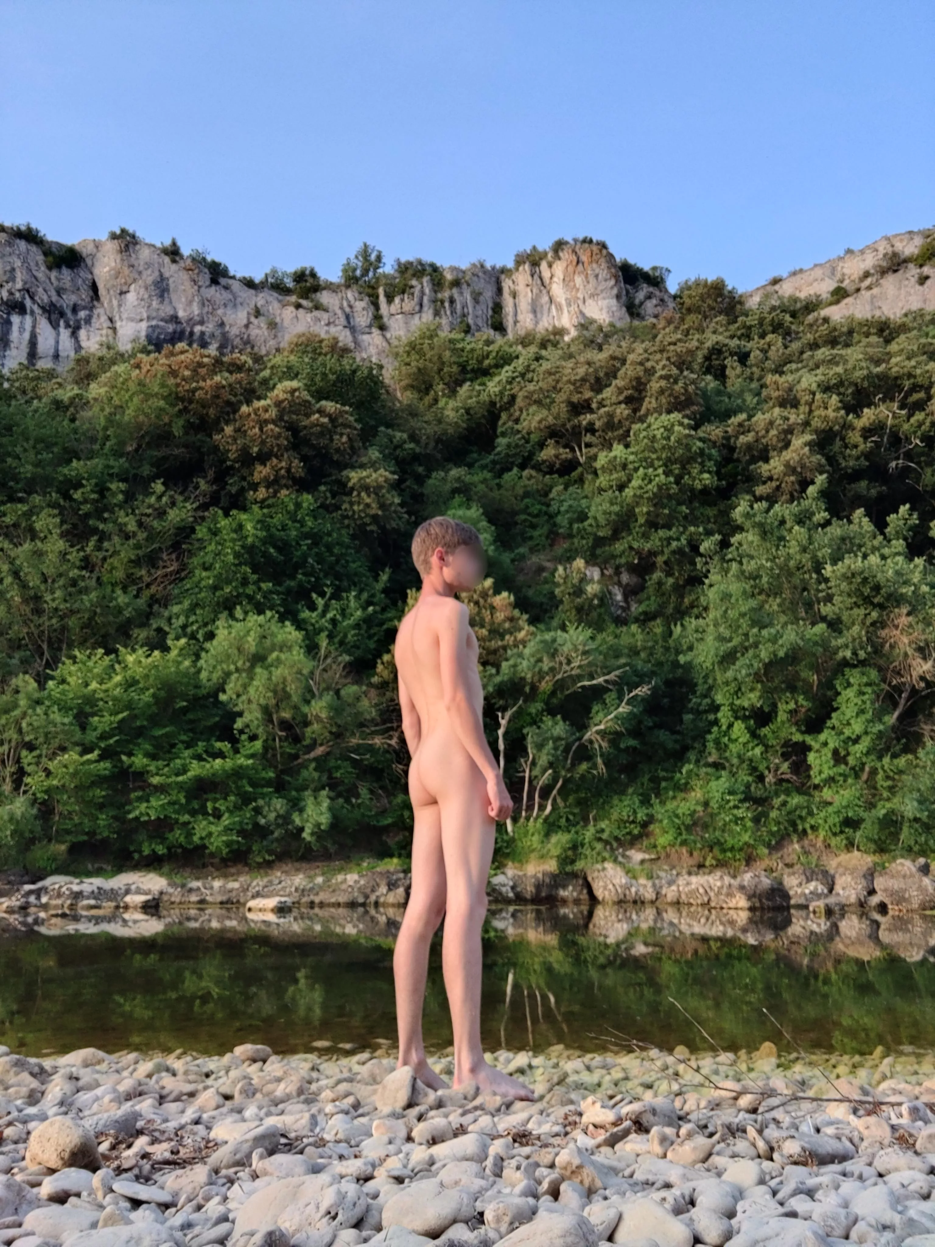 POV : it's a warm summer evening. You went to the river to have a picnic with your friend. Nothing but nature around you so he gets naked. Would you join him for a swim ? :)