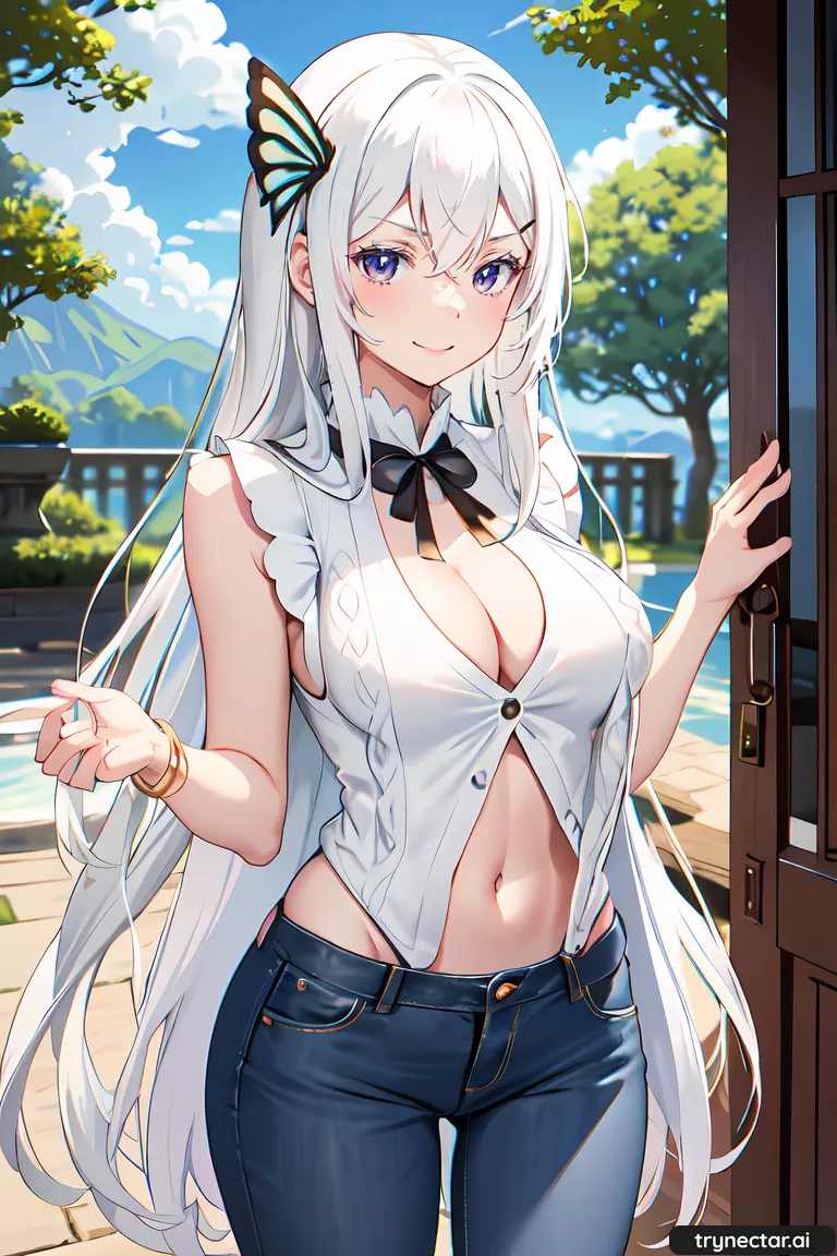 Sleeveless and jeans