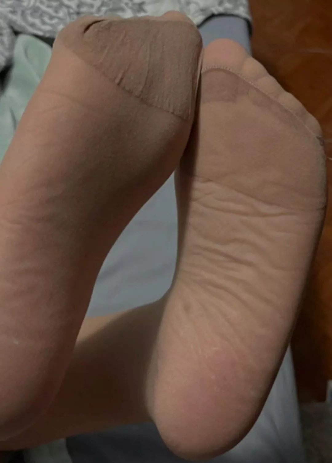 Soles in nylons! I wish you could smell them.