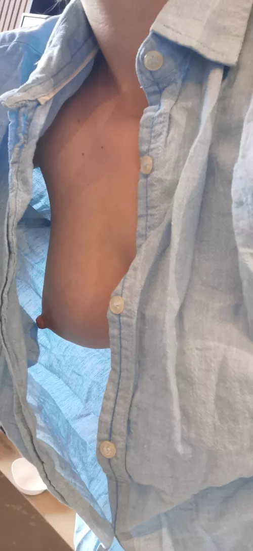 When your colleague in work gets hot, are you looking or saying that buttons are undone?