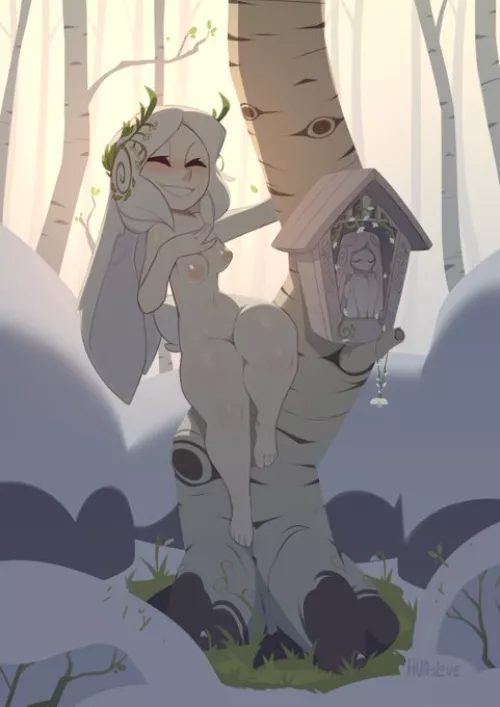 Birch druid, by @Huffslove