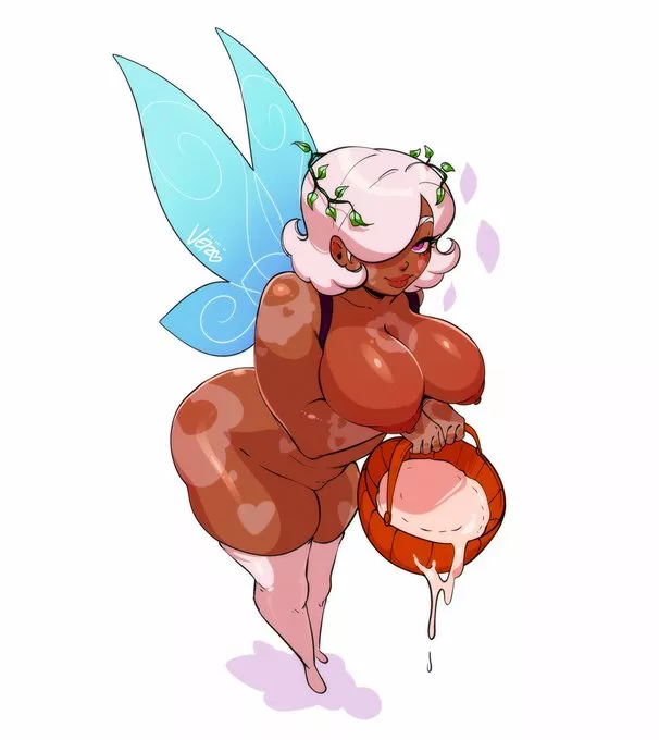 Caramel the exhibitionist fairy, by @ElArteDeVero