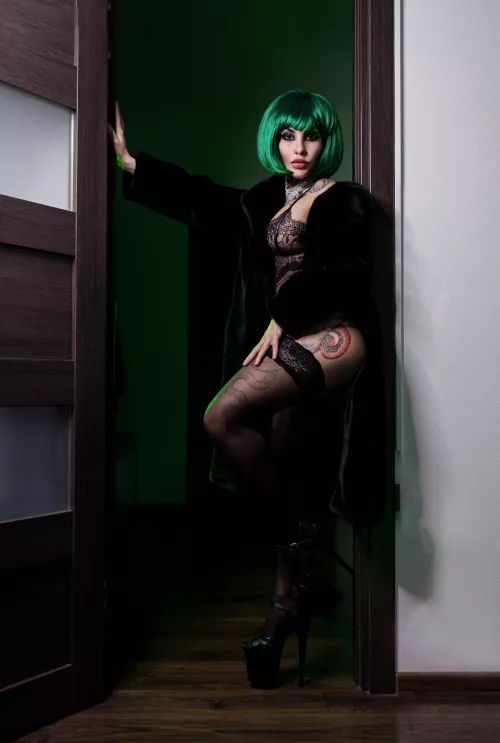 Get on your knees and stick out your tongue. Your Mistress has returned home.