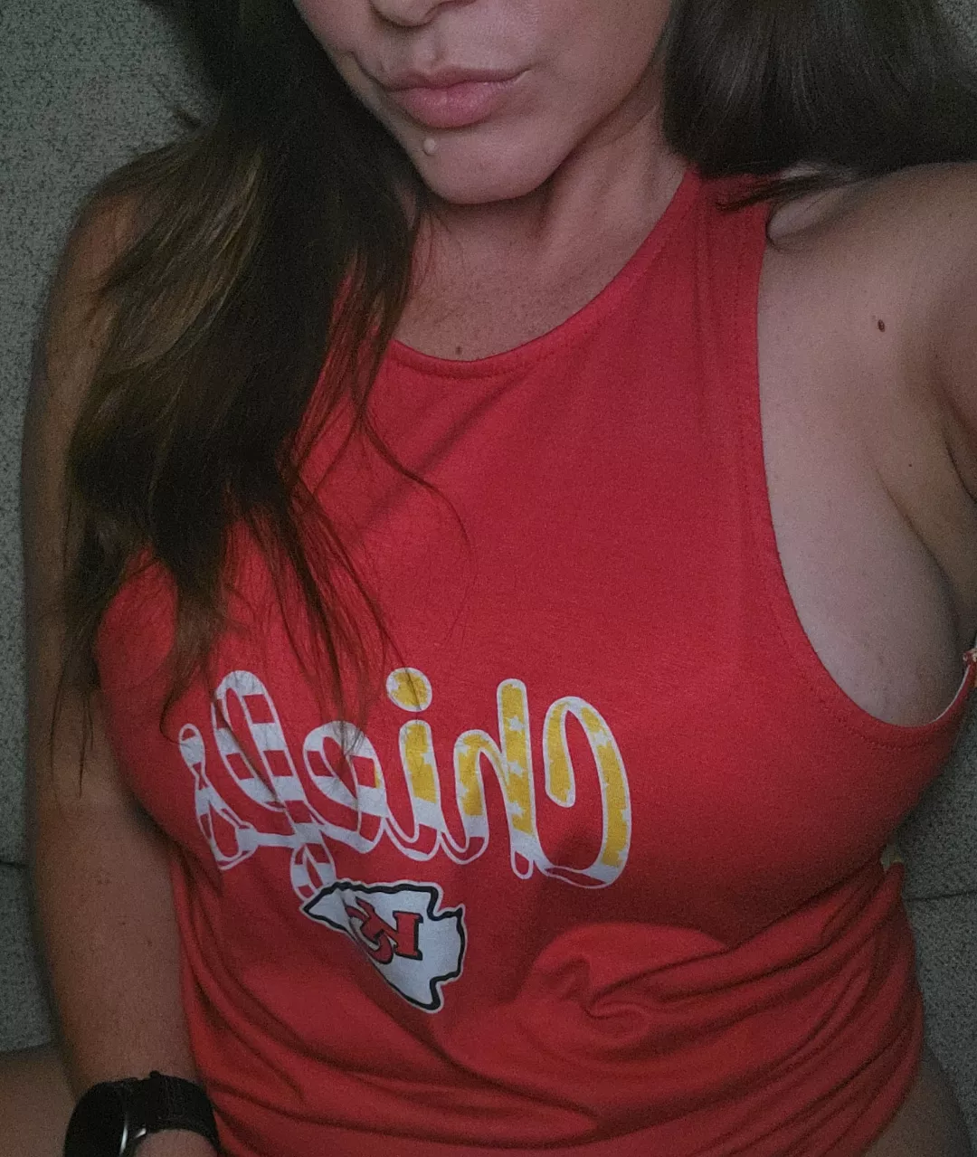 I get a good amount of side boob happening in this top