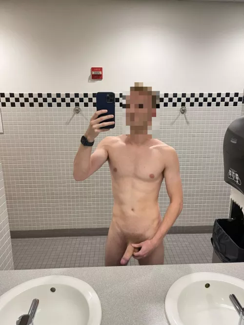 I got a little too excited in the university’s public bathroom…