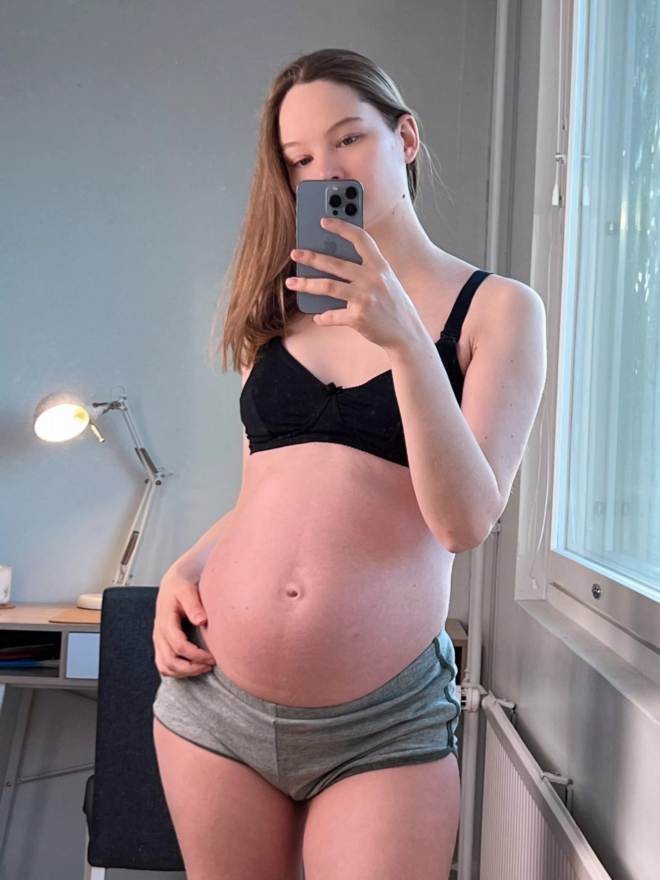 I'm still pregnant but already trying on nursing bras