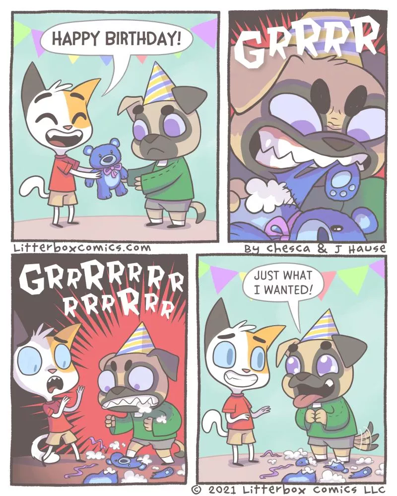 Just a reminder that tomorrow isn't just Thanksgiving, it's also Wolfenoot, a day to celebrate the wolves and dogs in your life! (comic by u/LitterboxComics)