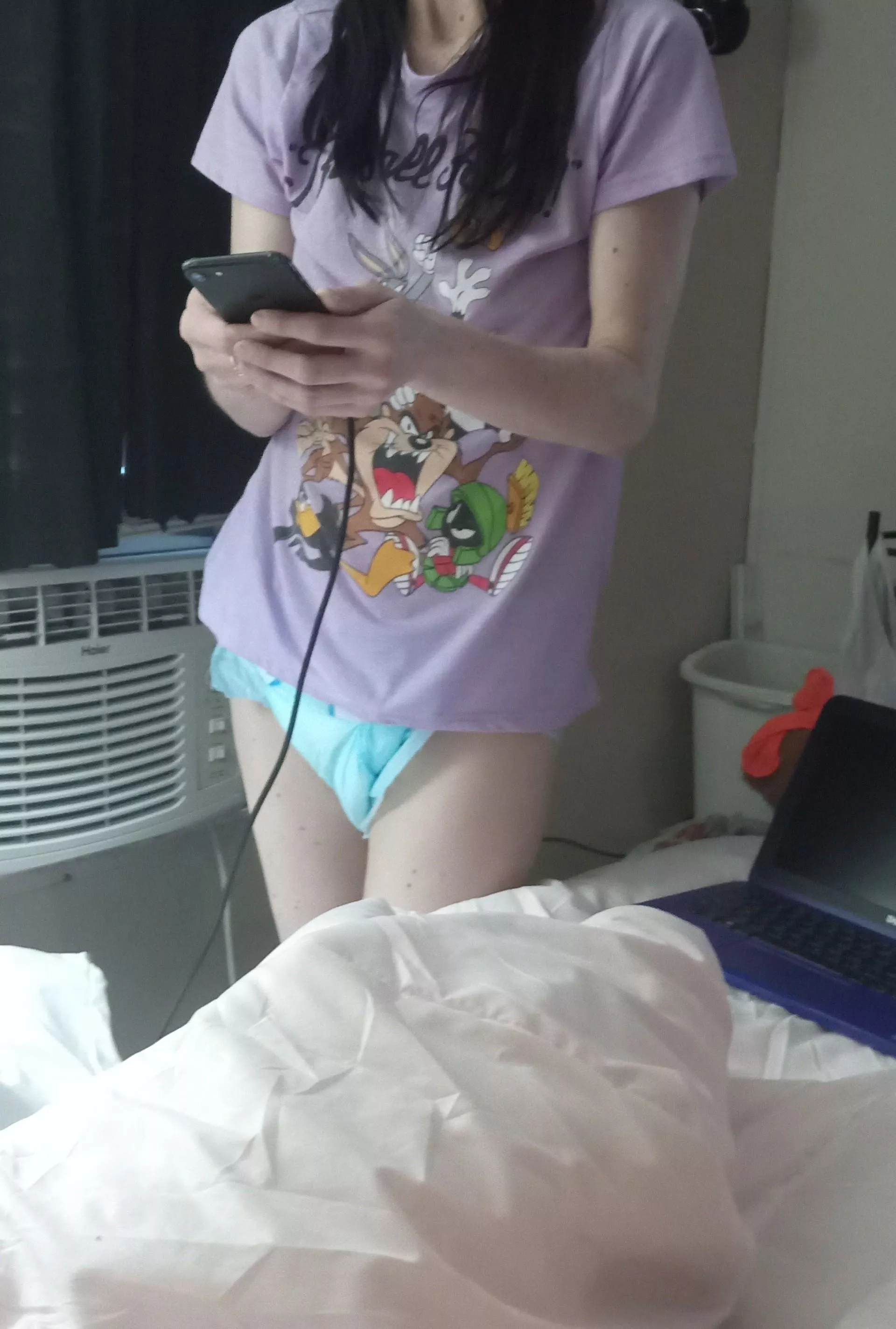 Just my lady in a wet attends