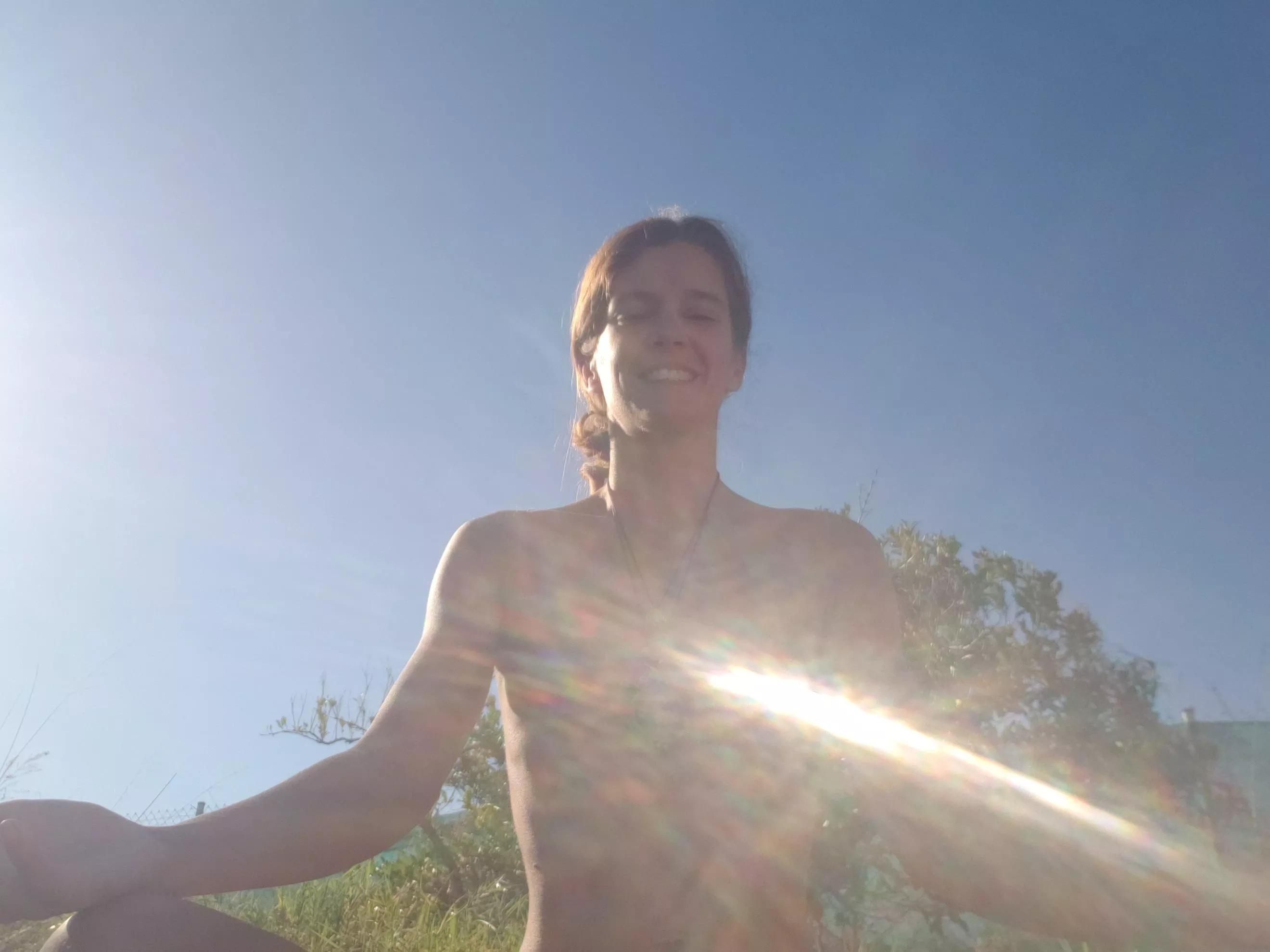 Morning meditation is the best !! So happy it's still warm enough here to meditate nude