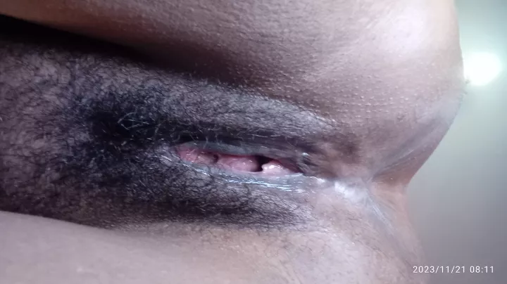 Perfectly hairy black pussy