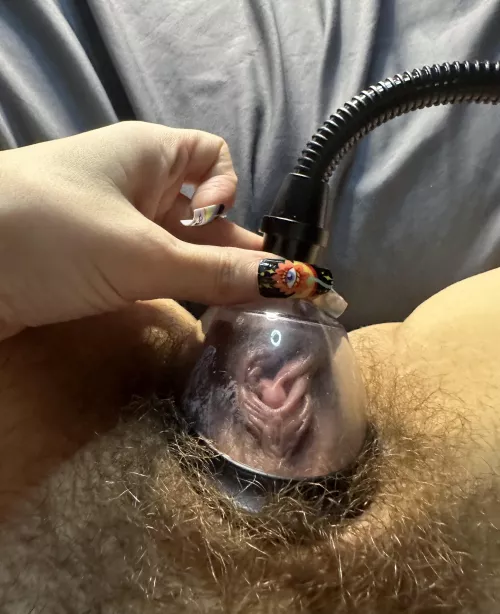 The pump makes my clit so sensitive [f]