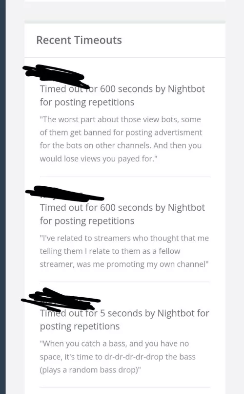 Why did nightbot timeout these messages I am so confused?