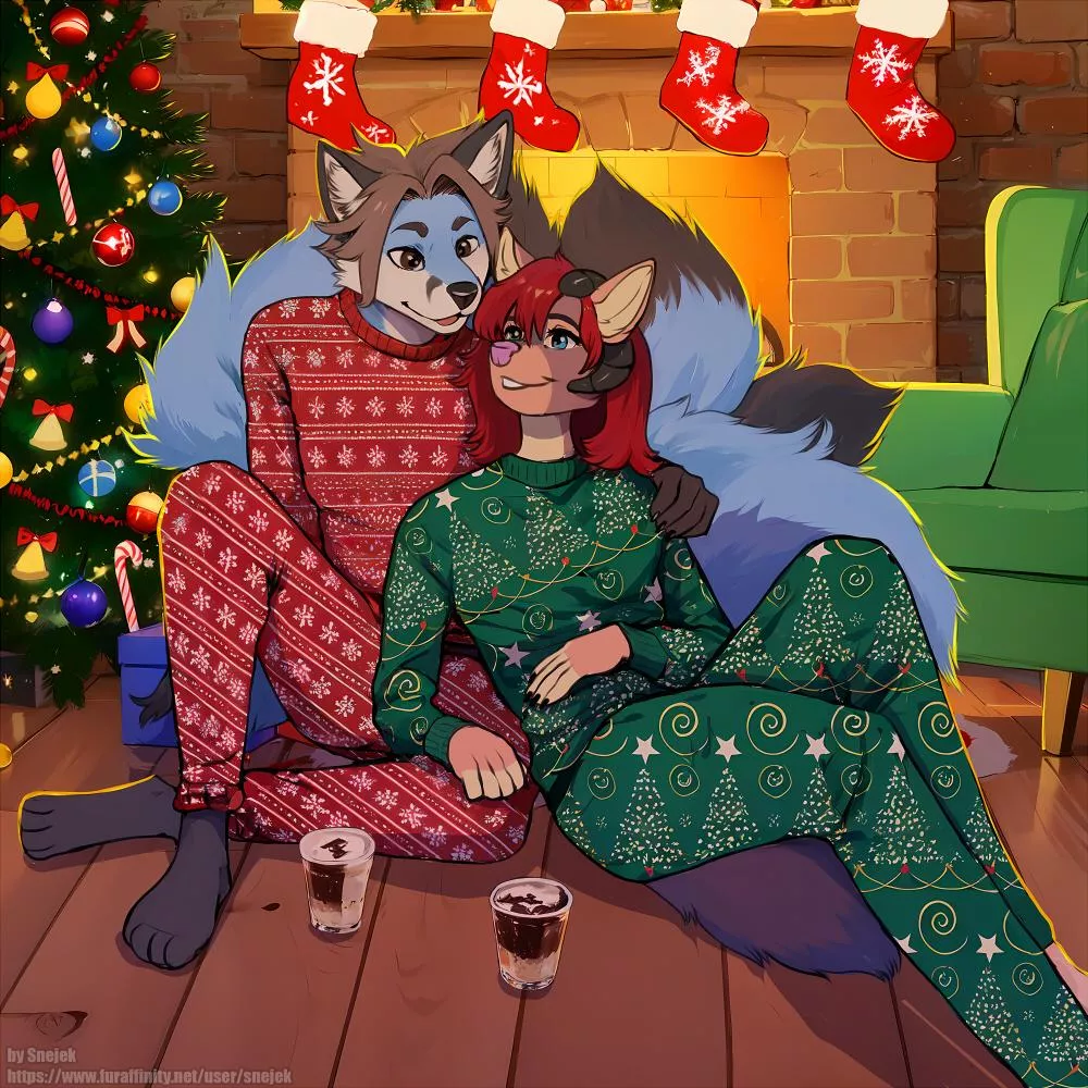 Art for my friend^^ my friend character and my character (art by me)