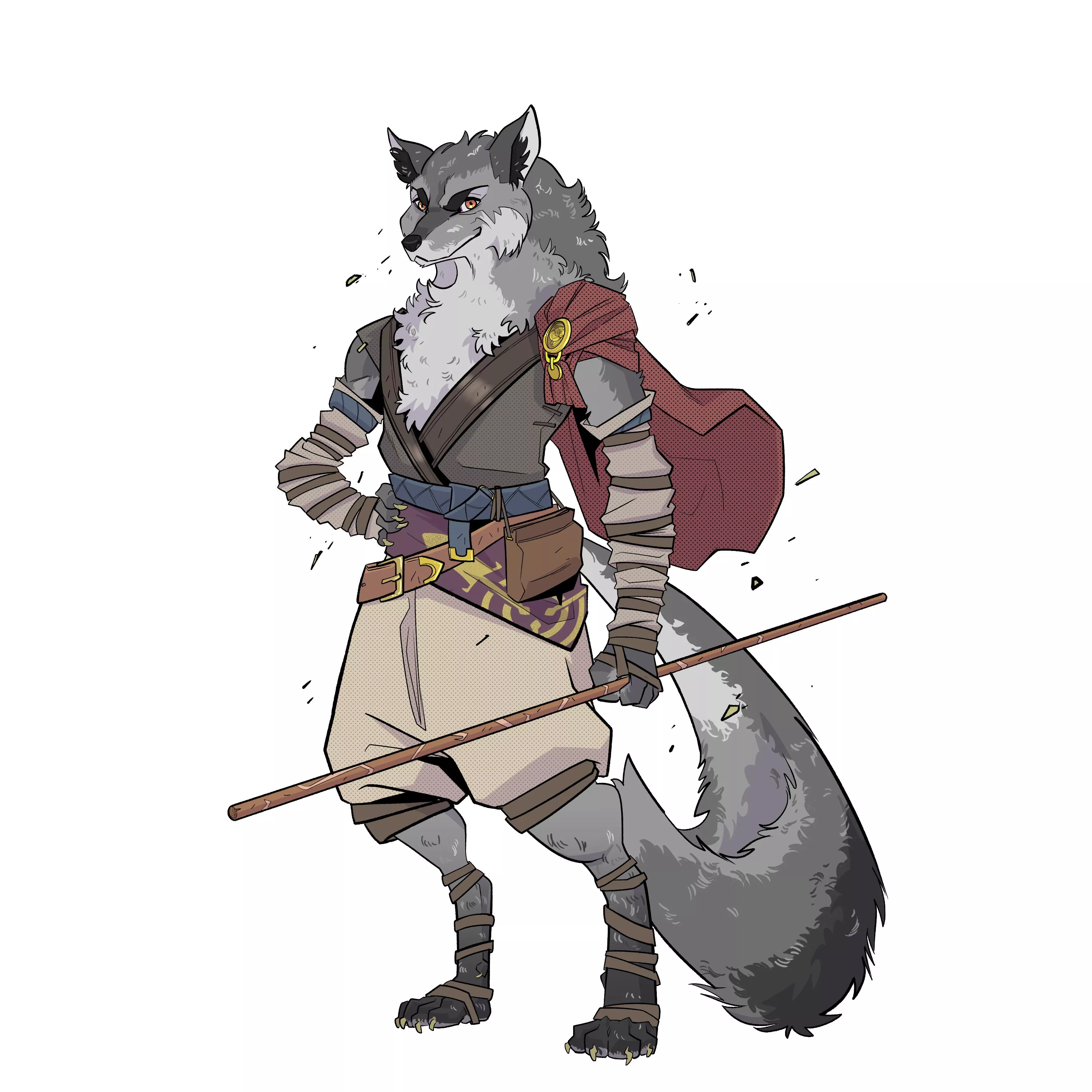 Character made for a tabletop RPG campaign, Shingi the gray desert fox. I am accepting commissions.