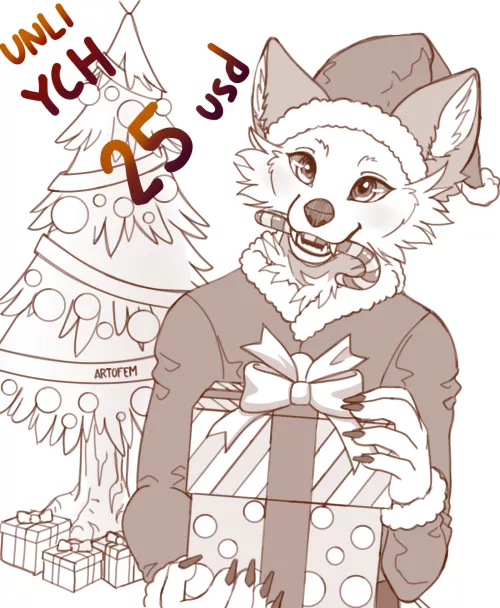 Christmas YCH, DM me! :3