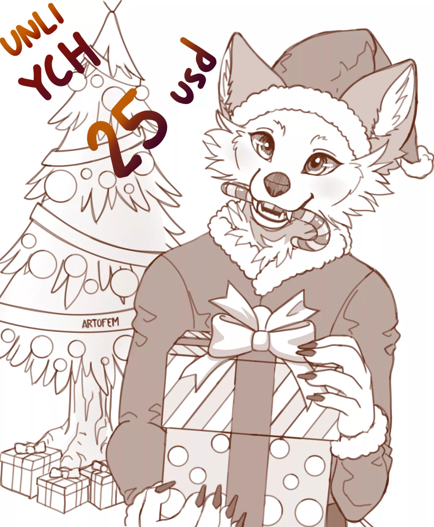Christmas YCH, DM me! :3