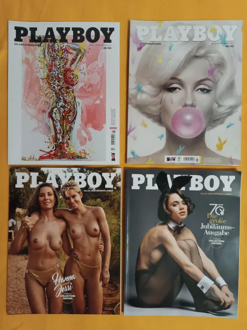 Latest additions to collection. Playboy Germany 08/22 (covers 28 and 36 out of 50) and 11, 12/23.