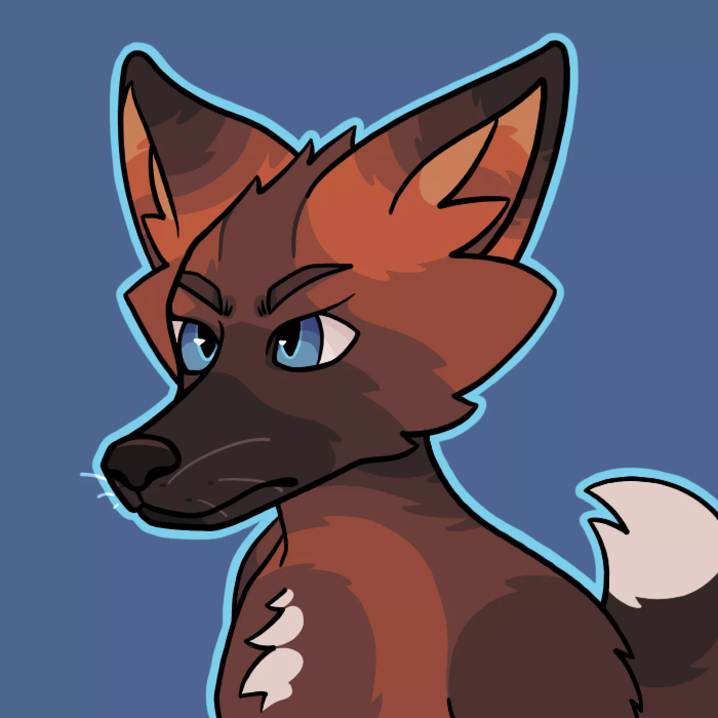 Little bust of my fox guy! Changed his colors a bit so he looks more like a cross fox is supposed to :) (art by me)