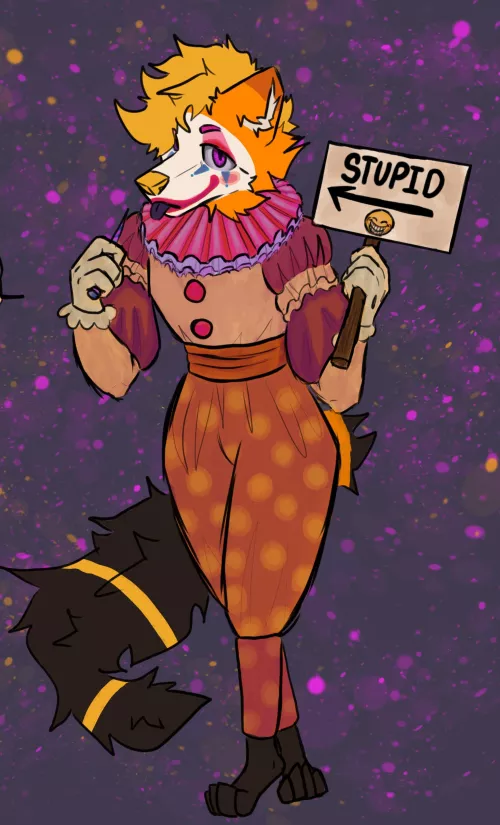 Made myself into a clown because I've been feeling like one. Art by me