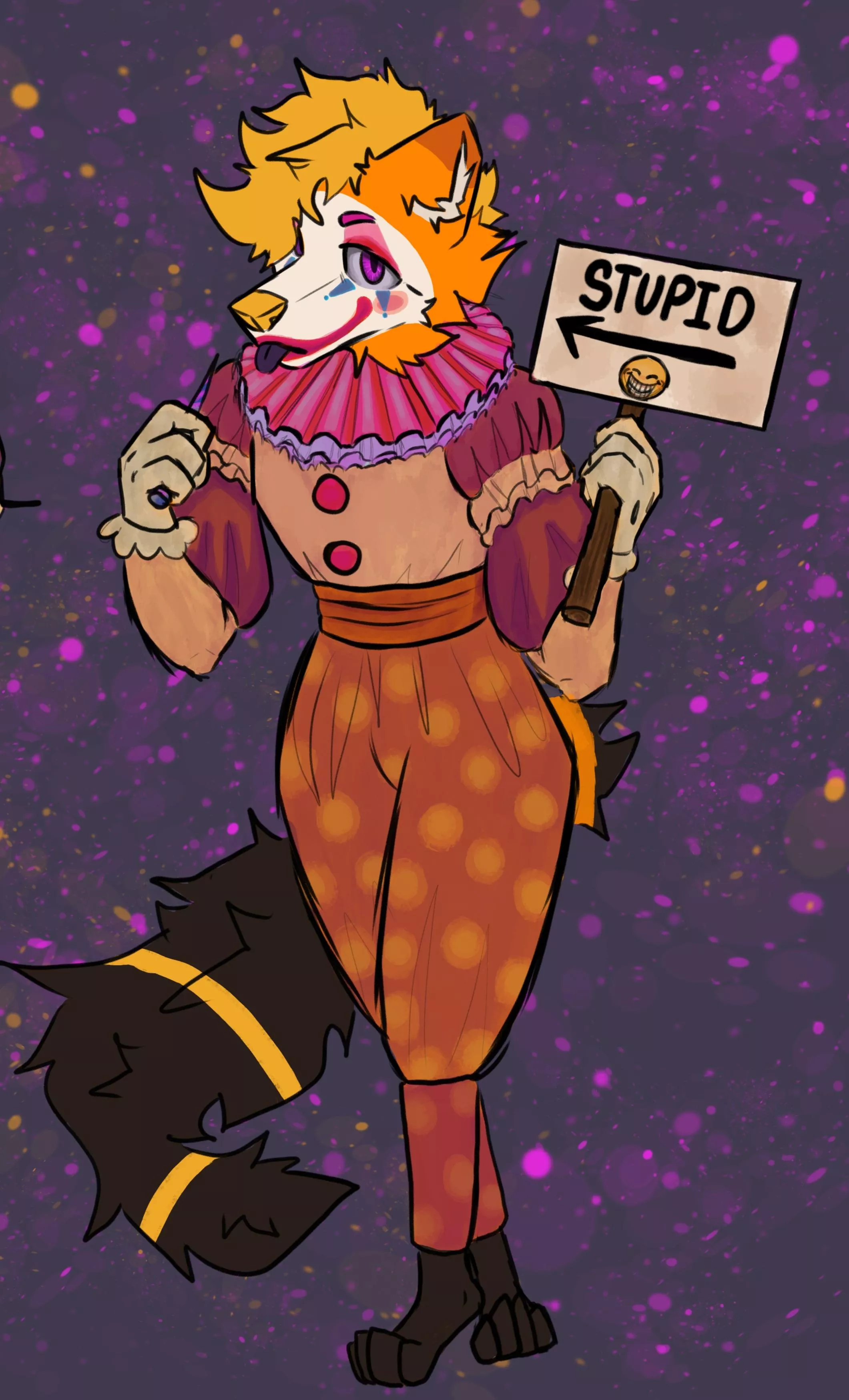 Made myself into a clown because I've been feeling like one. Art by me