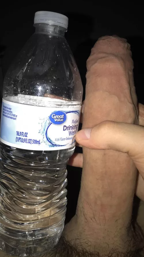 my 18m cock compared to a water bottle