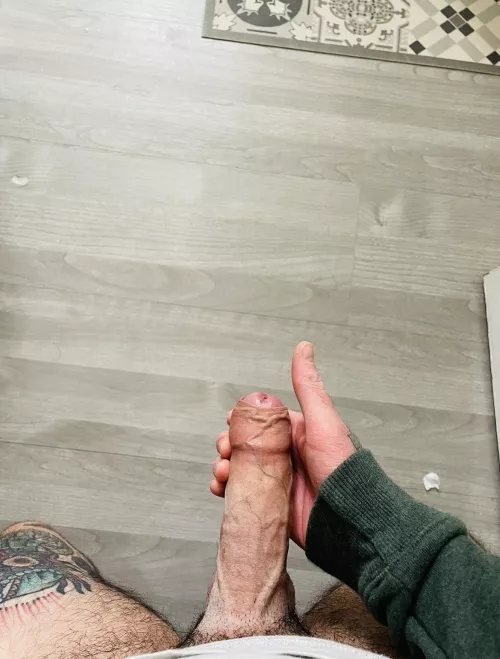 My fat uncut cock 😓