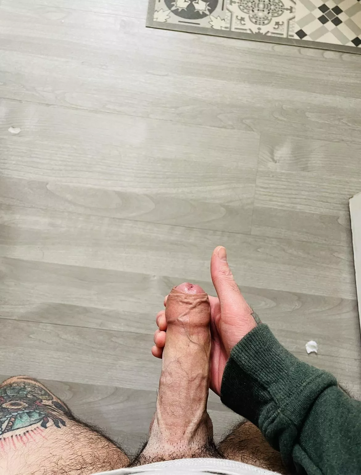 My fat uncut cock 😓