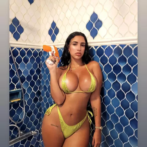 She has a squirt gun