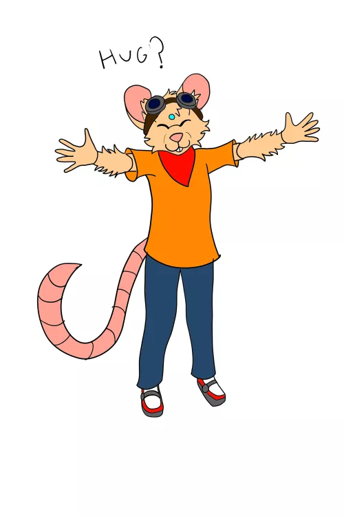 This is Daisy. She's a mouse android who likes helping people and giving hugs!