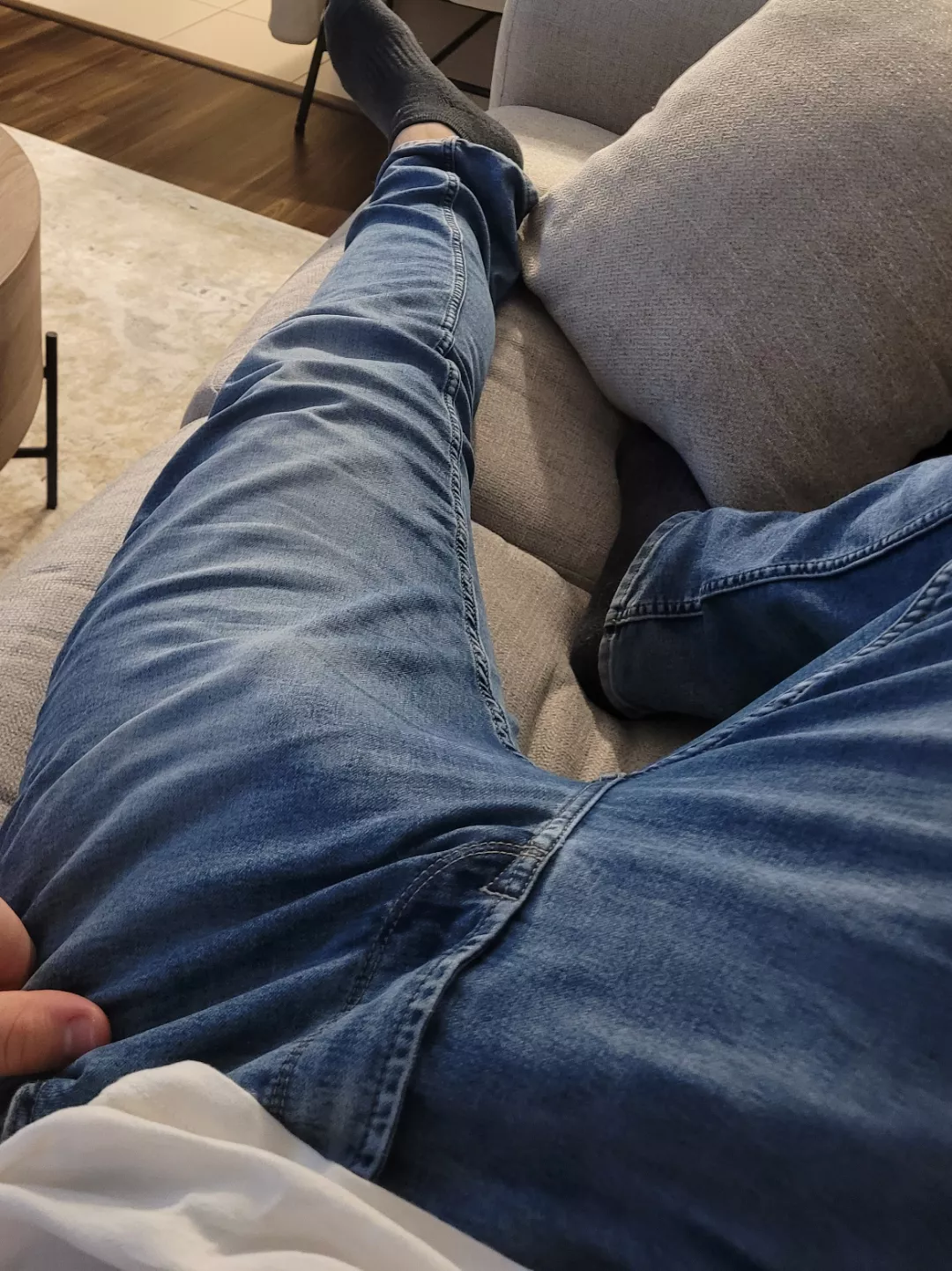Through the jeans