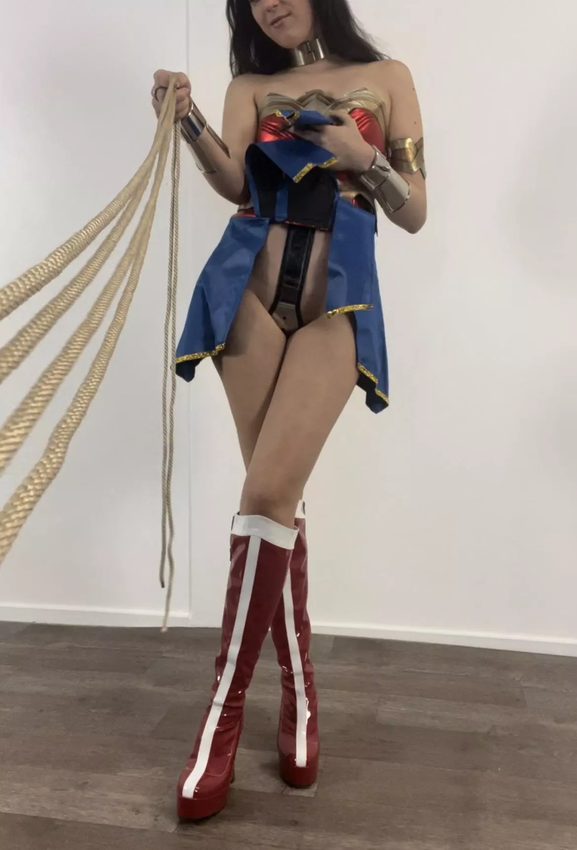 Wonder Woman in chastity making justice!!
