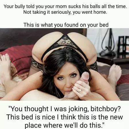You’re sucking my cum off the bedsheet aren’t you bitch boy