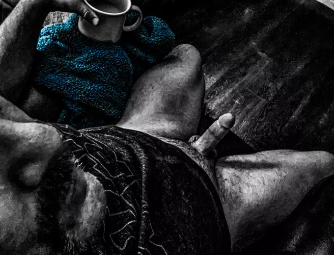 Enjoying the early morning brew.