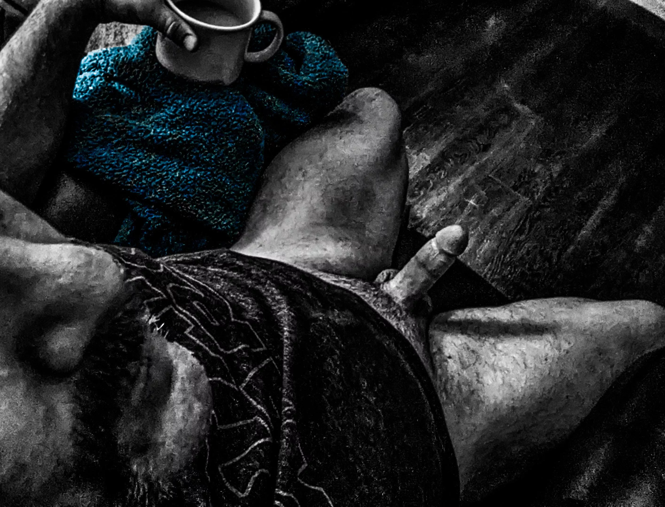 Enjoying the early morning brew.