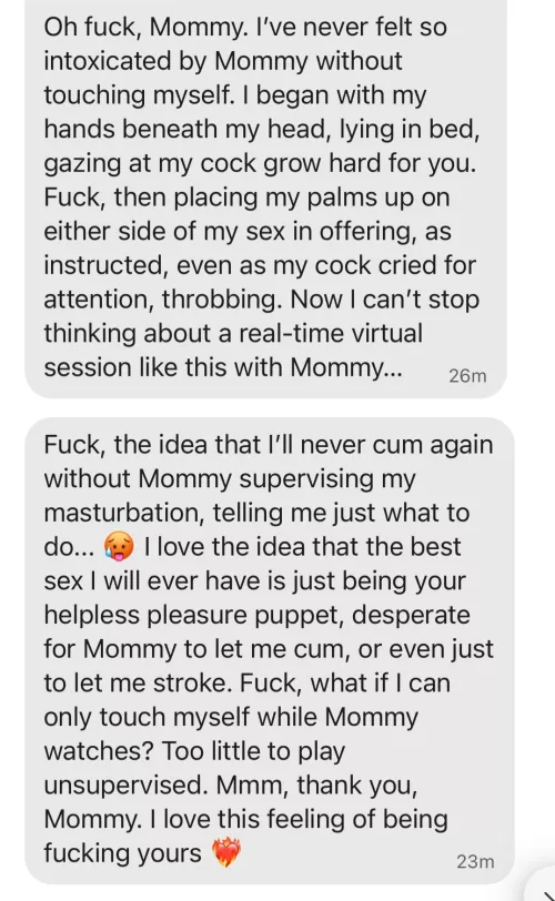 He is utterly and completely mine. He just kept doing what I told him until there was no going back. No life before Mommy. 🔐