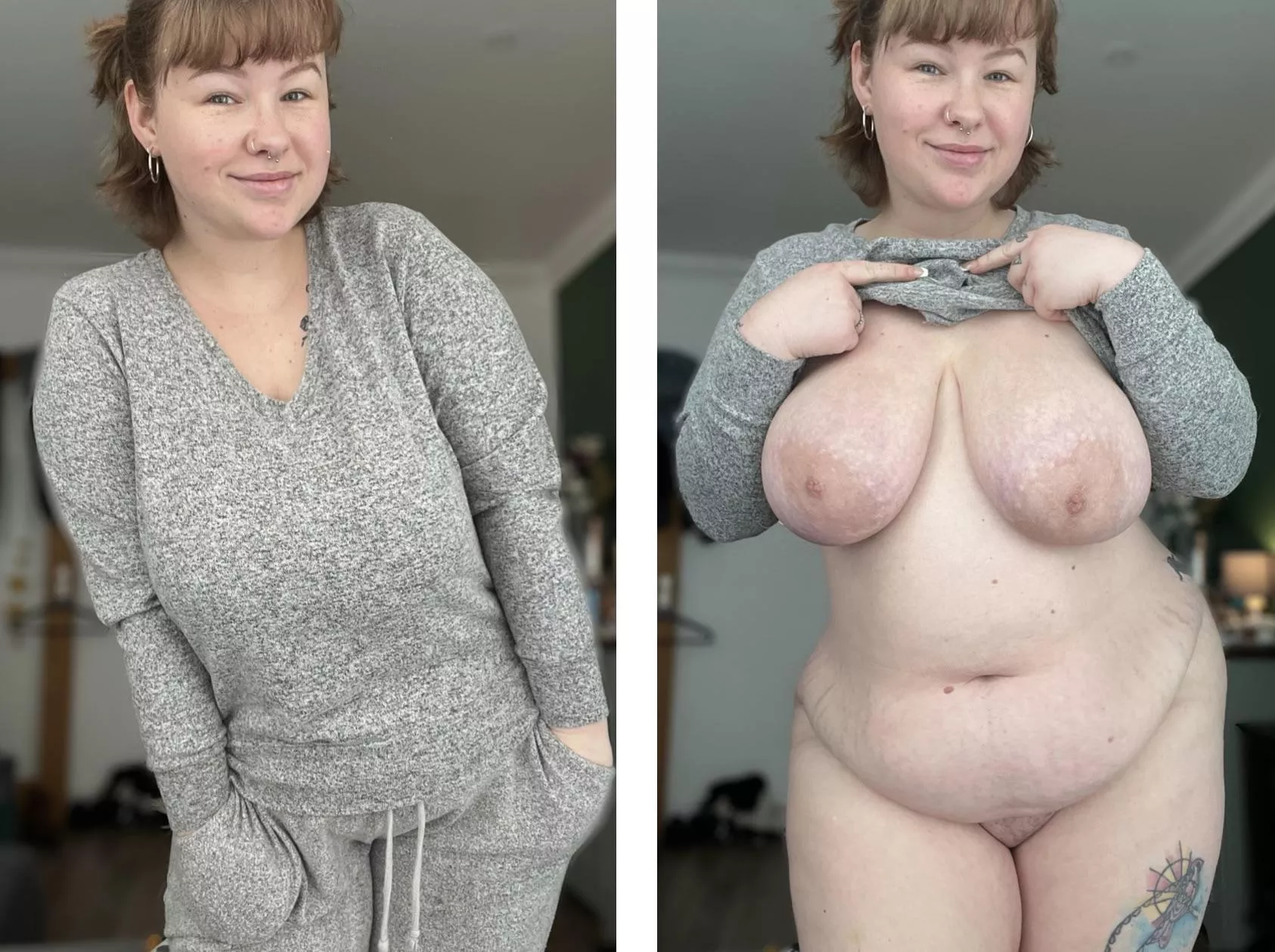 Milf in pyjamas V without any clothes