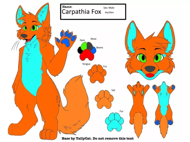 My fursona! Base by TallyCat on Fur Affinity.