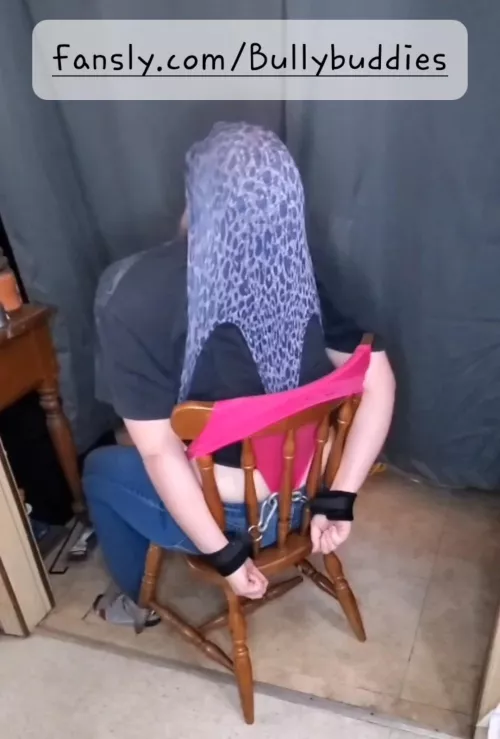 Tied up and left in a chair wedgie plus atomic 😭