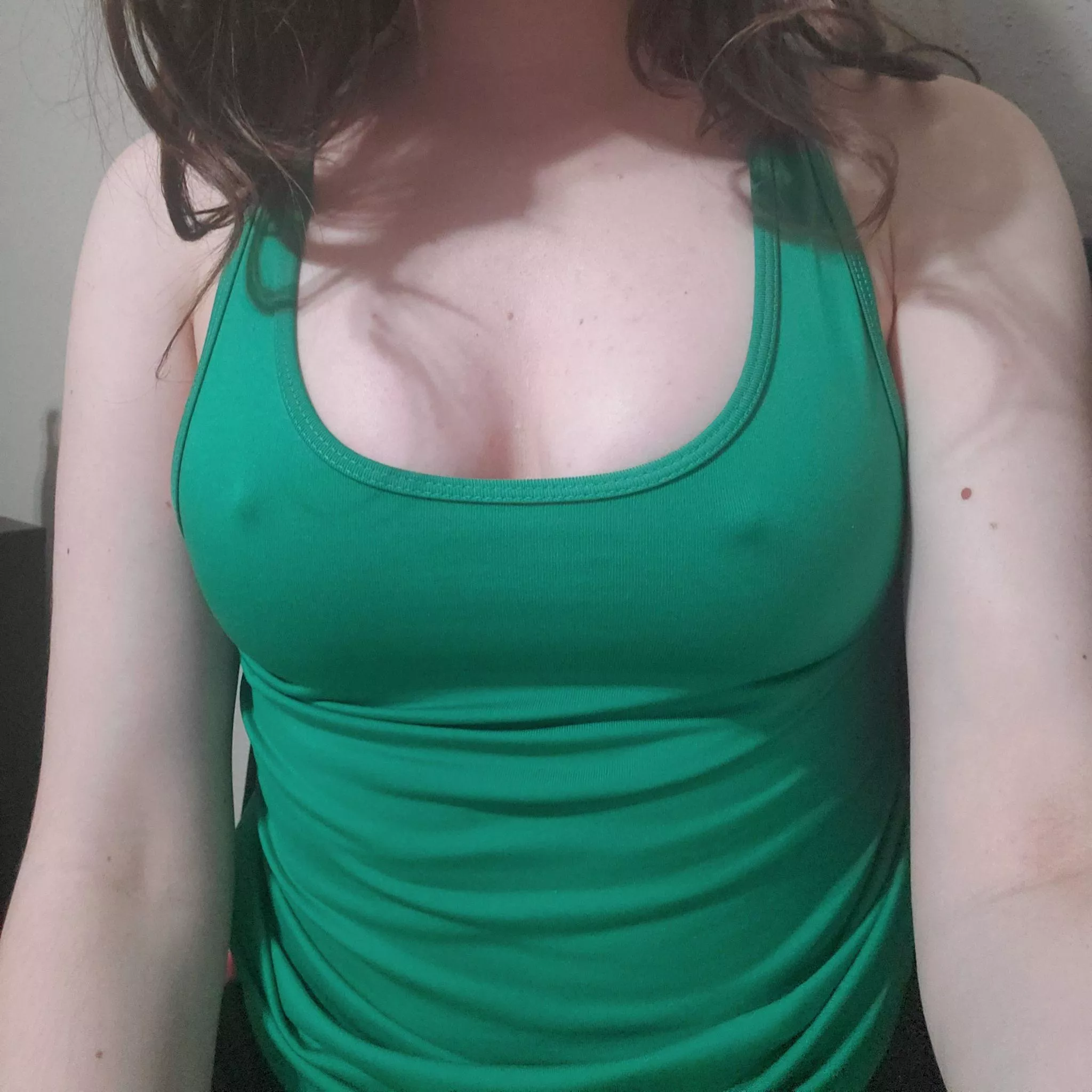 Wearing no bra at the gym