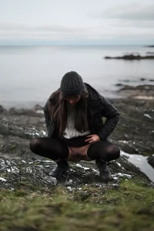 What's salty and wet and trickles over the rocks on the shore?