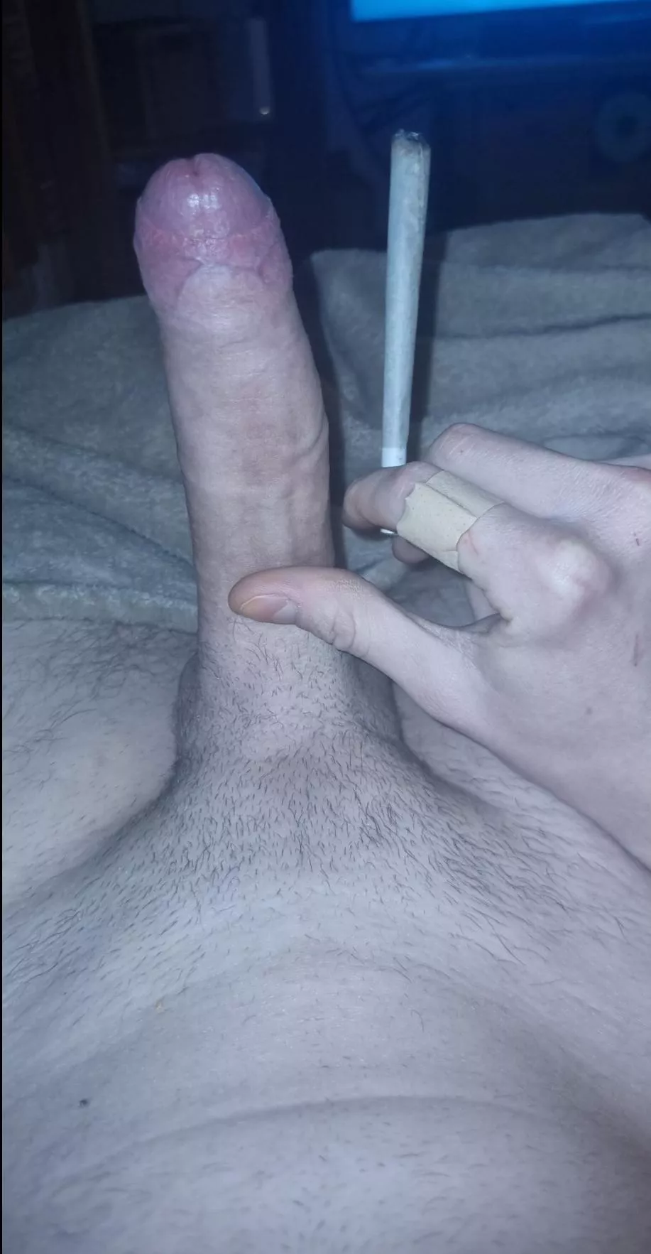 8inches cock next to a spliff