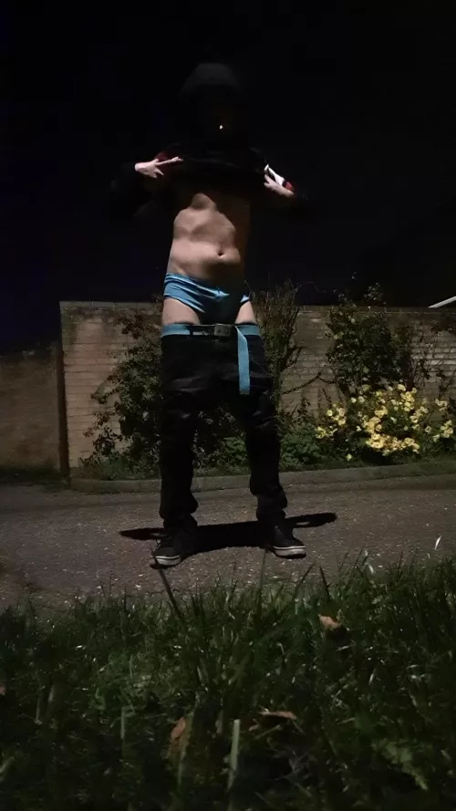 Blue panties to match my Blue belt 💙 😍.. my gf fell asleep drunk so I borrowed some underwear to take naughty pics 😜