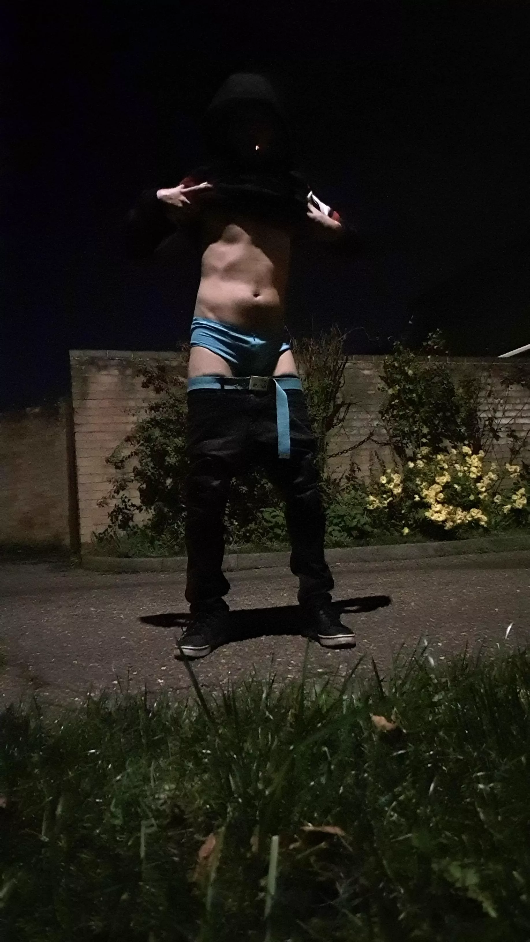 Blue panties to match my Blue belt 💙 😍.. my gf fell asleep drunk so I borrowed some underwear to take naughty pics 😜