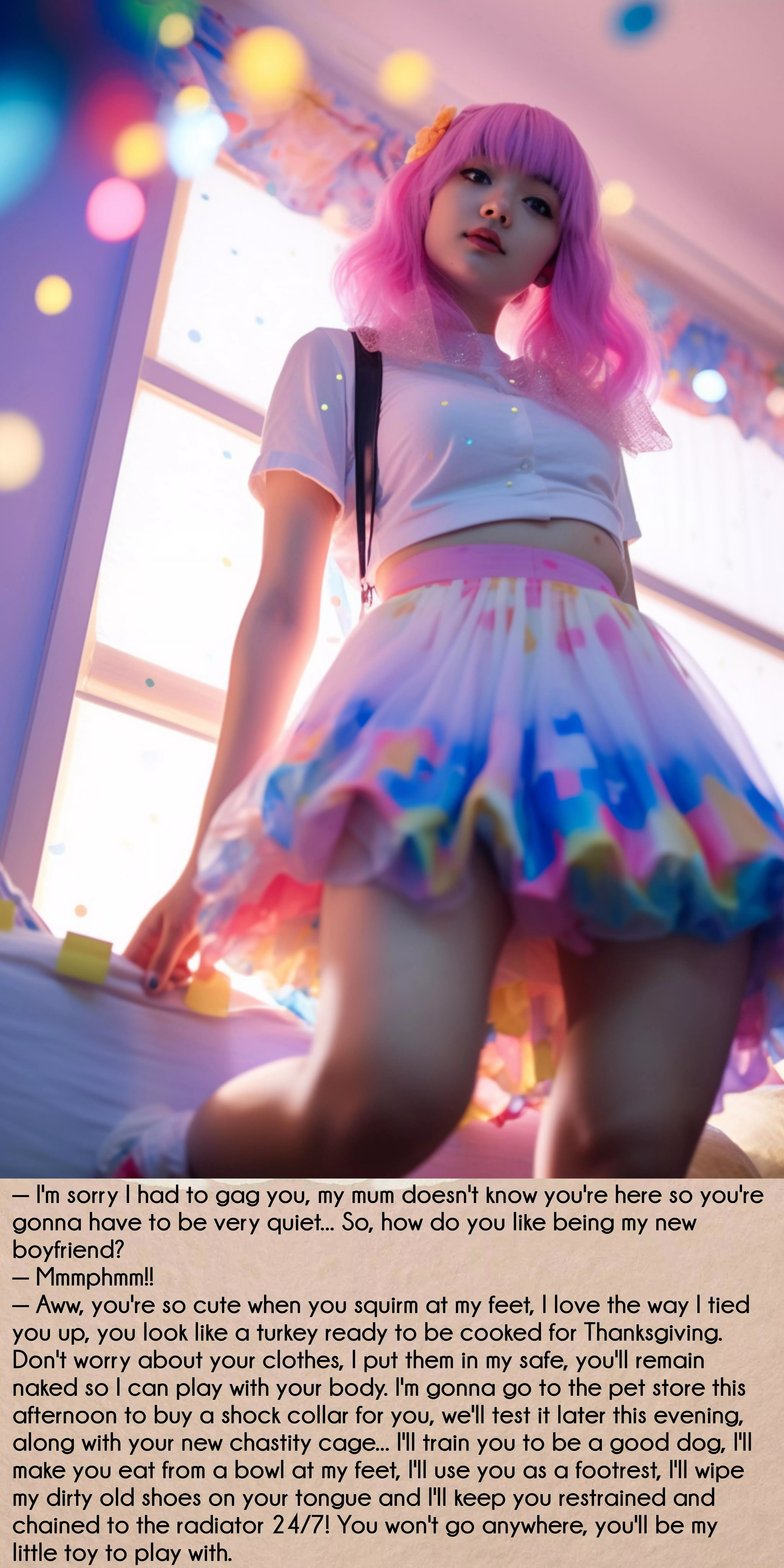 You're gonna have to be very quiet if you don't want my mum to find you.