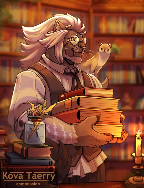 Bookworm Hrothgar & his long-tailed friend📚